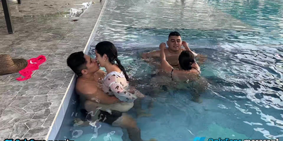 See this Indian wife get horny in a poolside soiree with HD audio