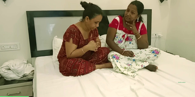 Hot Desi housewife and stepsister get nasty with each other in hot three-way