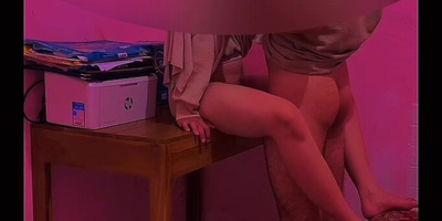 Horny place wage-earner gets drilled unchanging by hijabi slut while working