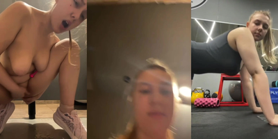 Ukrainian amateur girl masturbates nearly the gym & squirts like a spunk